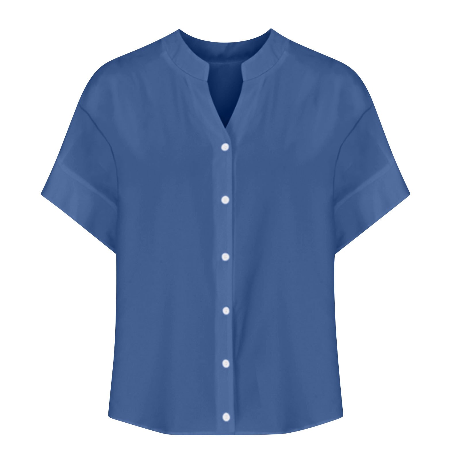 thumbnail image 4 of Camisa informal con botones para mujer para el día a día: top ligero de verano con diseño versátil, color liso y fácil cuidado., 4 of 4